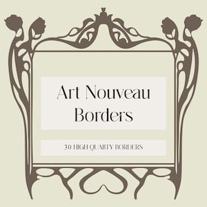 ART NOUVEAU | Bordas e molduras Art Nouveau com tinta | Perfeito para cartões, convites e muito mais | Caprichoso