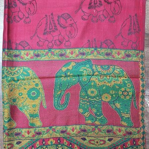 Pashmina Kaani shawl warm stole Body wrap elephant design exclusive silk Jamawar Soft Feel woven for mother's Gifts immagine 7