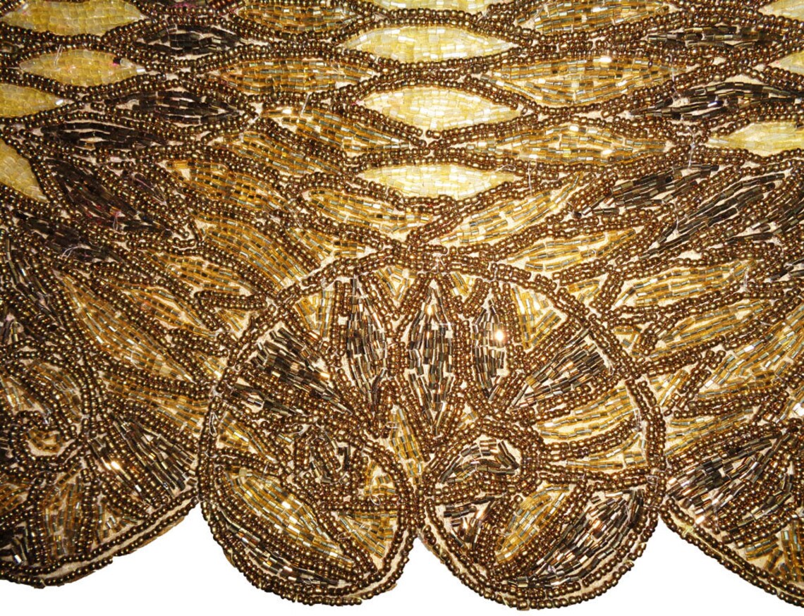 36 Beaded Table Runner Gold beads Elegant Centerpiece Etsy