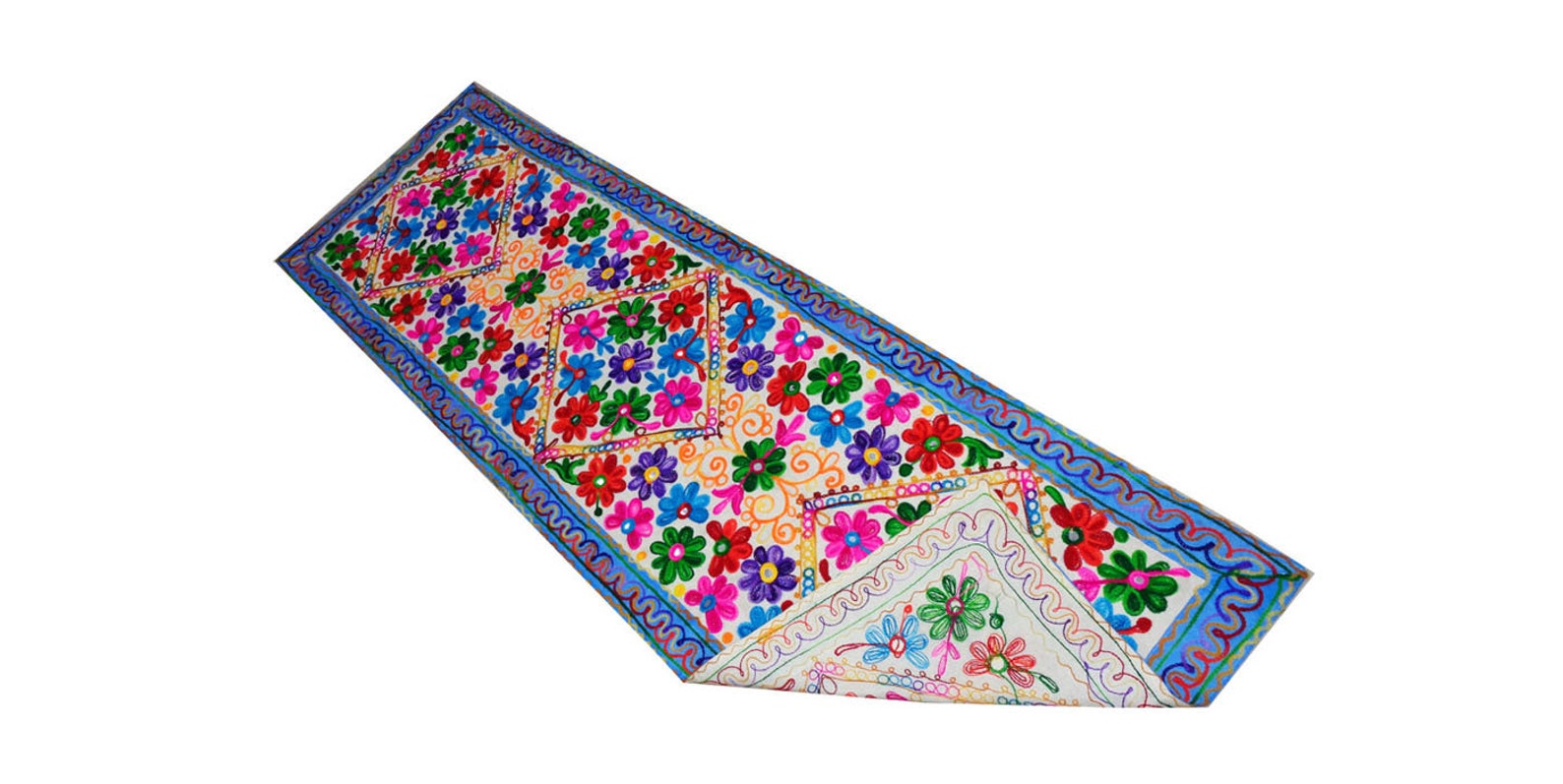 Indian Long Wall Decor Jaipuri Multicolored Floral Work Etsy