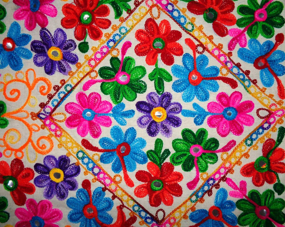 Indian Long Wall Decor Jaipuri Multicolored Floral Work Etsy