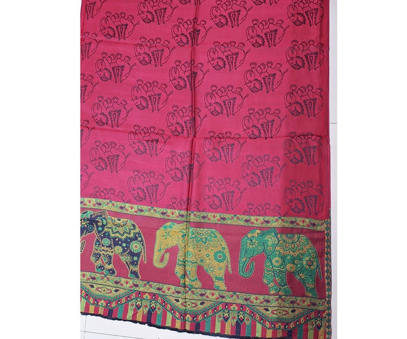 Pashmina Kaani shawl warm stole Body wrap elephant design exclusive silk Jamawar Soft Feel woven for mother's Gifts immagine 8