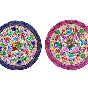 Boho Embroidered Peacock Floral Round Tablecloth Exotic suzani Runner thread work Table cover home decor hippie Tapestry