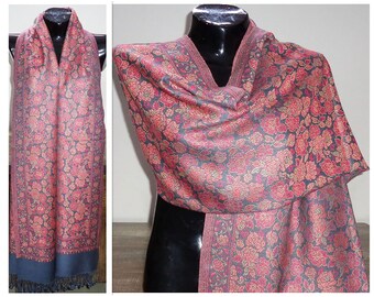 Kashmiri Jamawar Pattern Stole Woven Silk Blend scarf Soft Feel Gift for Women Wrap Shawls for Wedding Pashmina Hijab