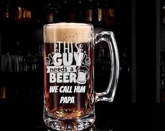 Personalized Beer Mugs - Custom Engraved Sport Beer Lover Gifts - Beer Quotes Mugs - 14oz, 15oz, 25oz