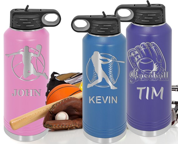 Personalized Water Bottle 40oz/32oz with Flip-Top Lid and Straw, Customized  Vacuum Insulated Water Flask, Stainless Steel Sports Double Wall Thermos