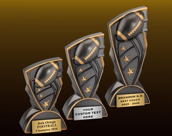 Personalized Football Trophy, Custom Engraved Team Award, Coach MVP Player Gift
