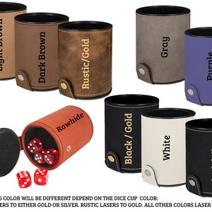Personalized Dice Cup with 5 Dice, Custom Engraved Dice Cup Set - Groomsmen gifts, Birthday, Christmas Gift, Custom Dice Cup with Names