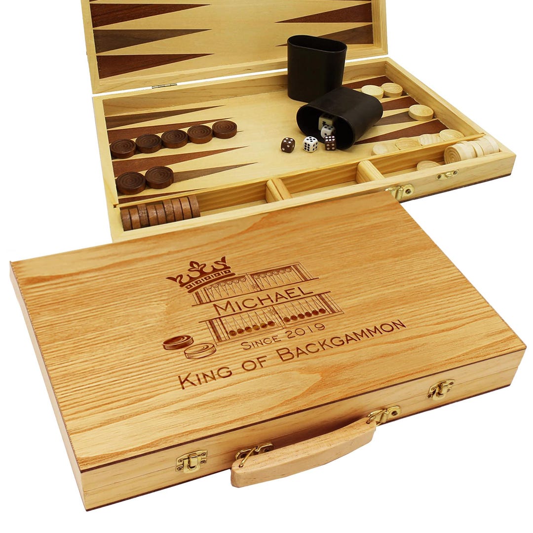 Backgammon Custom Personalized Wood Backgammon Set, Engraved Travel Game Gift Custom ...
