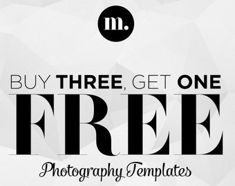 Buy 3, Get 1 FREE! Template for Photographer - INSTANT DOWNLOAD