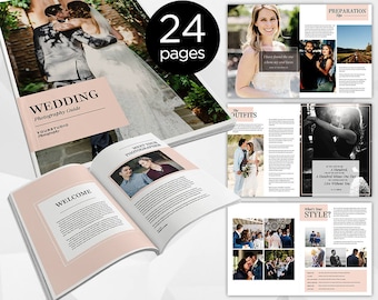 Revista de fotografía de bodas de 24 páginas - Plantilla de Photoshop para fotógrafos - DESCARGA INSTANTÁNEA - PM006