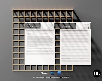 Modèle de formulaire d'autorisation de modèle photographique | Formulaires de décharge pour adultes et mineurs | Toile PSD Word | Formulaires de photographie modifiables