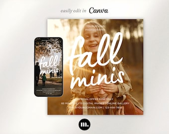 de photographie Mini session d'automne, toile | Office de commercialisation des minis d'automne | Publicité post-story sur Instagram