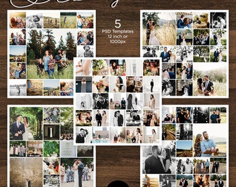 Modèle de storyboard 12 x 12, panneau de blog, modèle de collage numérique 1000 px pour photographe - TÉLÉCHARGEMENT IMMÉDIAT - SB001
