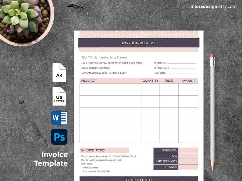 invoice-receipt-form-photoshop-template-for-photographers-etsy