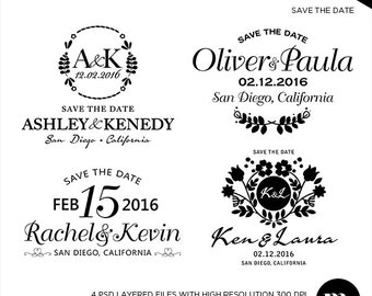 Save The Date Overlay Photoshop Template - INSTANT DOWNLOAD - STD004