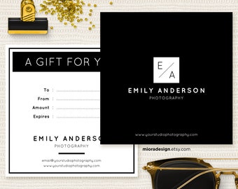 Photography Gift Certificate Template for Photographer - INSTANT DOWNLOAD - GC013