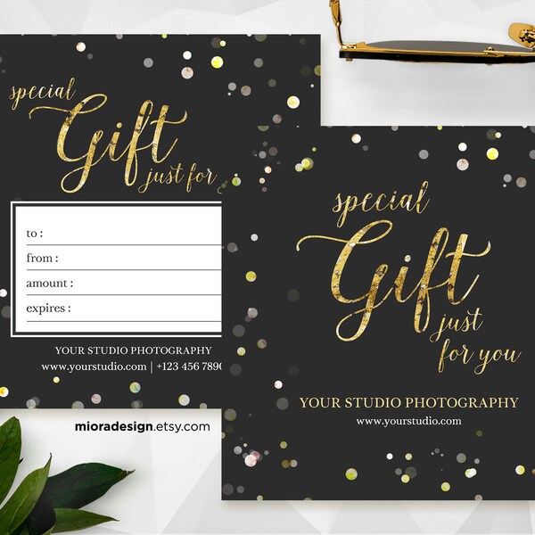 Photography Gift Certificate Template for Photographer - INSTANT DOWNLOAD - GC008