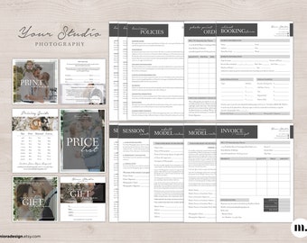 Paquete de formularios y contratos de fotografía - MsWord & Photoshop Plantilla para fotógrafos - DESCARGA INSTANTE - BS001