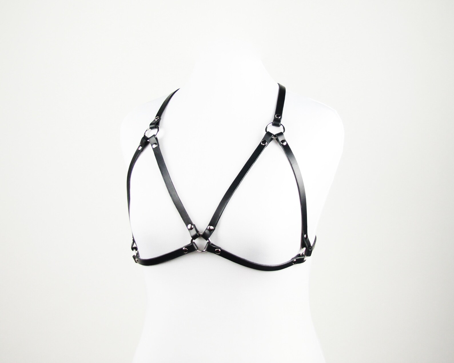 Venus Bra Harness Leather or Vegan Chest Harness in Black Etsy