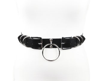 Pleiades Belt - Leather or Vegan Bondage Belt with O Ring Loop