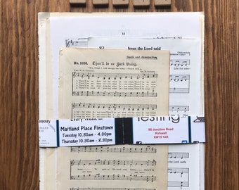 Sheet Music - Assorted Vintage Book Pages - 10 pages - Cards - Bunting - Confetti - Collage - Smash Book - Junk Journal - Decoration