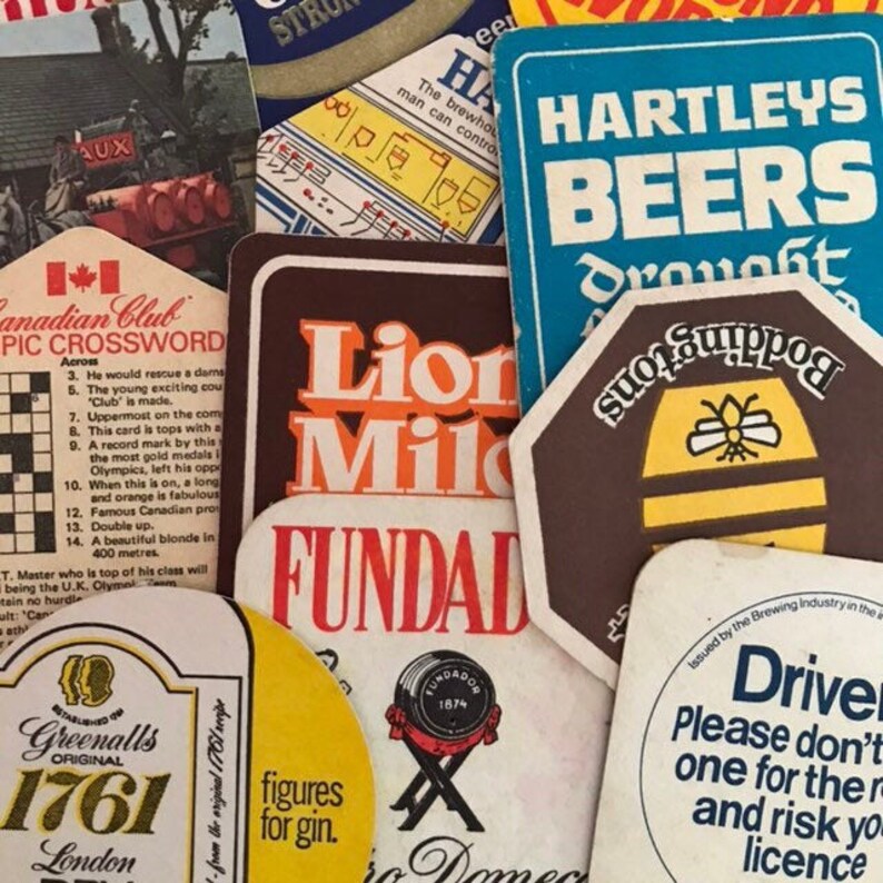 4 Vintage Beer Mats Coasters Drip Mats Bar Mats Etsy
