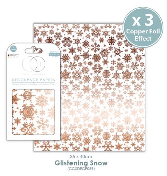3 Sheets Decoupage Paper Craft Consortium Holly Sprigs