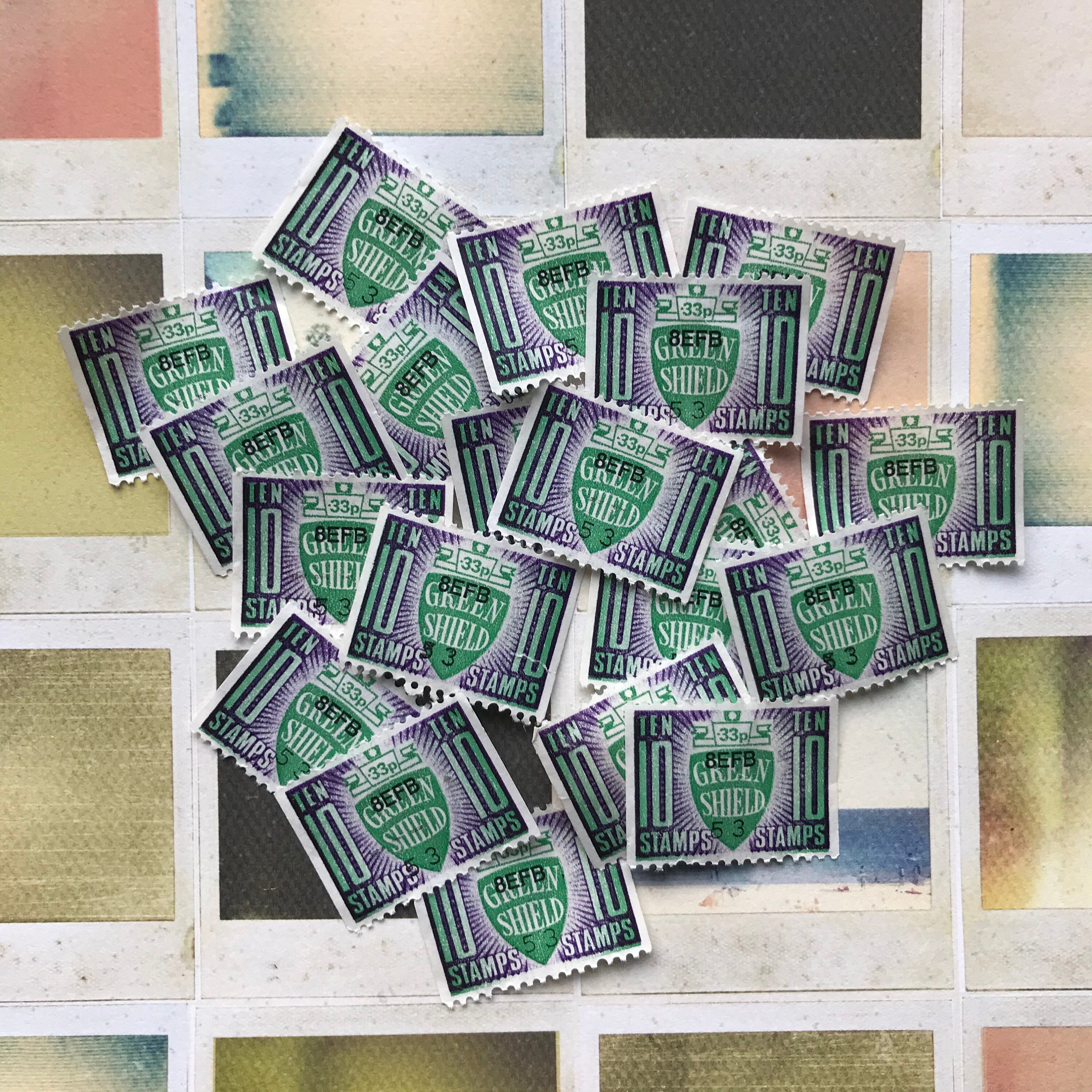 20 BIG 10 Green Shield Saver Stamps Collect Craft Etsy