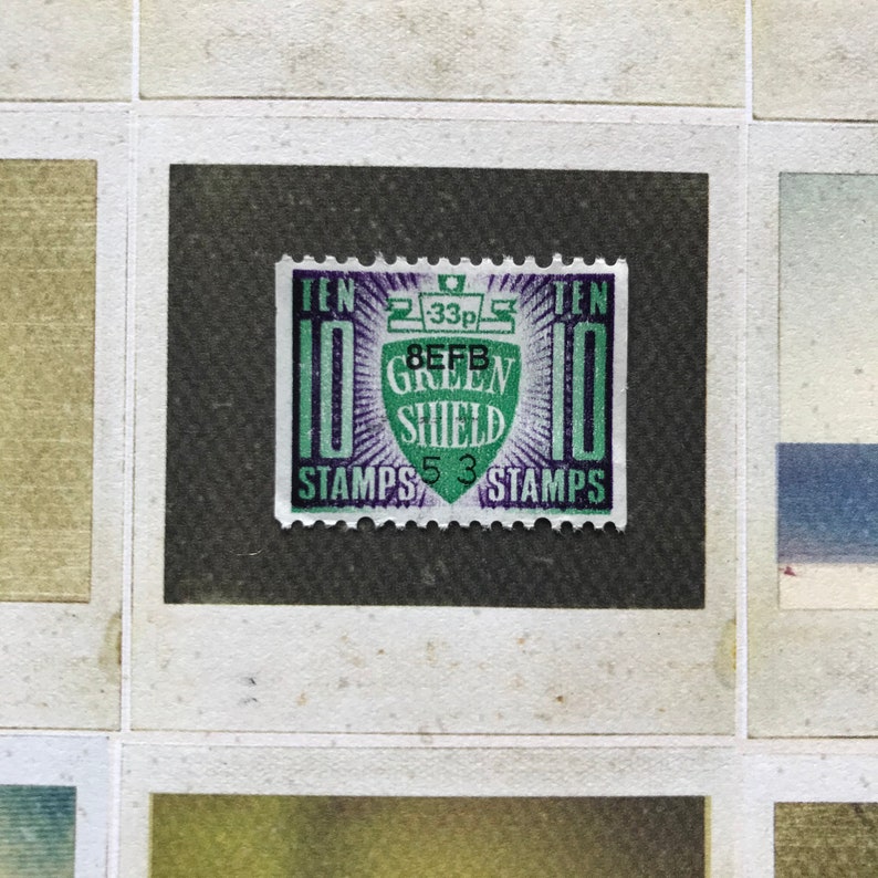 20 BIG 10 Green Shield Saver Stamps Collect Craft Etsy