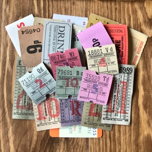 20 Assorted Tickets - Mixed Media - Altered Art - Assemblage - Cards - Scrapbooking - Smash Book - Junk Journal - Collage