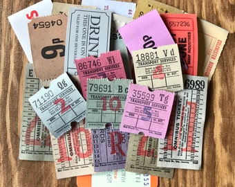 20 Assorted Tickets - Mixed Media - Altered Art - Assemblage - Cards - Scrapbooking - Smash Book - Junk Journal - Collage
