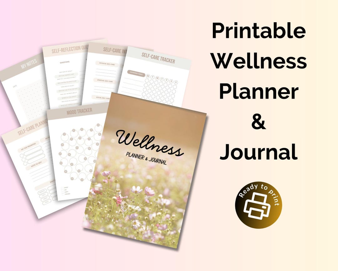 Planner Mental Wellness Journal Printable Self Care Guide Mental Health ...