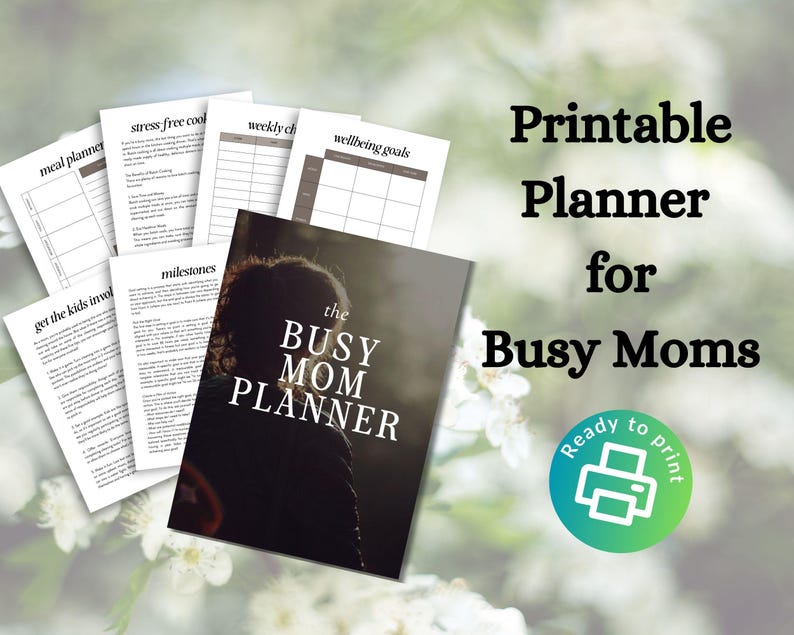 Planner Busy Moms Printable Organization for Moms Daily Habits Mothers ...
