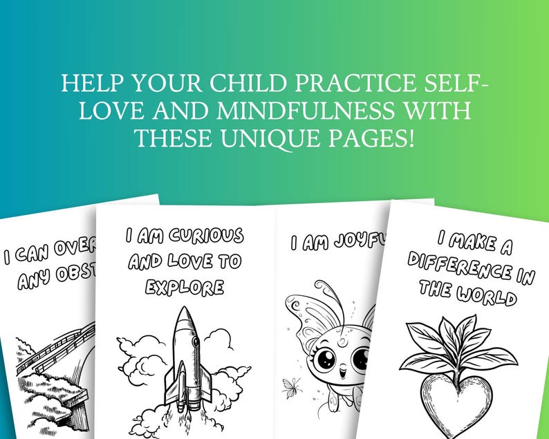 Positive Affirmation Coloring Pages for Kids Self Care Children ...