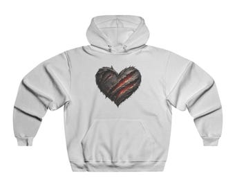 Sudadera con capucha y corazón grunge roto