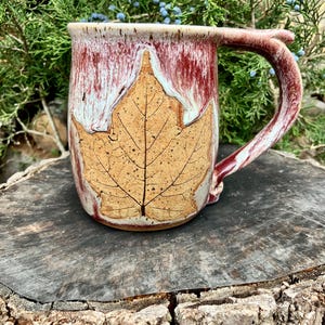Kaffee und Natur-Liebhaber-Tassen Keramik Große einzigartige handgemachte Keramik Kaffee Tee Ahornblatt Becher Geschenk für Sie oder Ihn