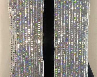 Vintage sheer sequin scarf in iridescent