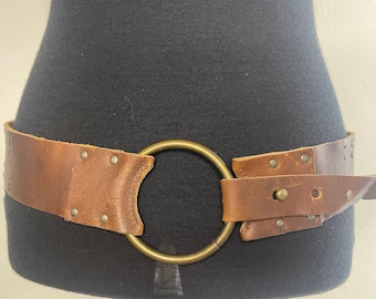 Vintage Rustic Wide Leather Belt