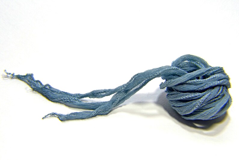 Light Grey-Green Fairy Silk Habotia Ribbon for Jewelry Making, Scrapbooking, Junk Journal, Card Making image 3
