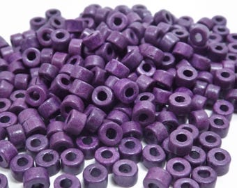 Purple Mykonos Ceramic Beads Greek 4 x 6mm Tube--Boho Jewelry Making Crafts