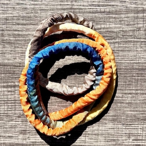 Silk Ribbon Hand-Dyed Tubular Silk Ribbon Rolled Varigated Color Jewelry Making Silk Tube Ribbon for Hair Accessory Boho Silk Tube Ribbon
