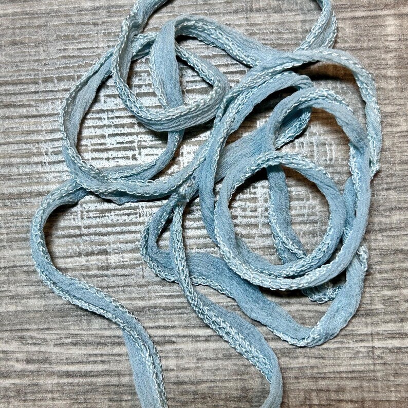 Light Grey-Green Fairy Silk Habotia Ribbon for Jewelry Making, Scrapbooking, Junk Journal, Card Making image 4
