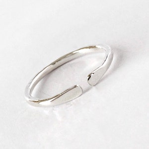 Sterling silver thin ring, adjustable stackable ring, friendship ring, engagement ring, promise ring