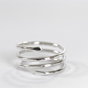 Spiral silver ring, thumb ring for man, twist ring for woman, sterling silver ring