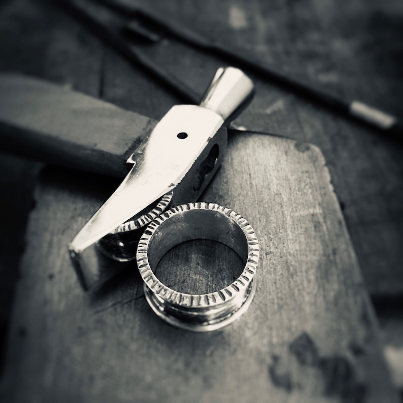 minimal band ring. hammered silver ring Rustic silver ring couple rings