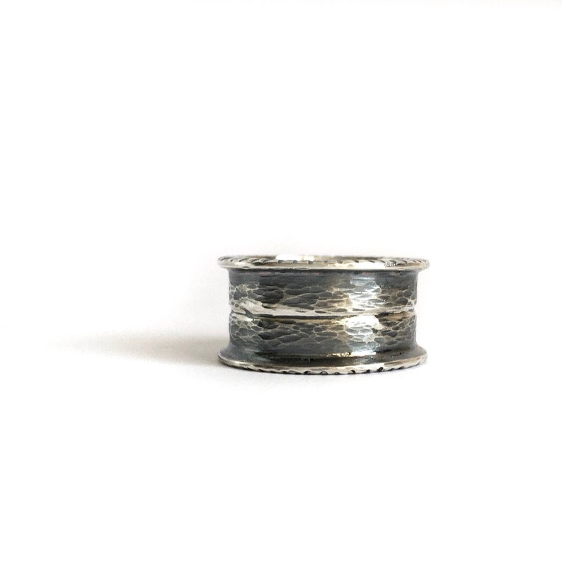 minimal band ring. hammered silver ring Rustic silver ring couple rings