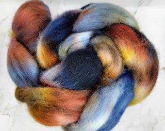 Handpainted Wool Braid for Spinning