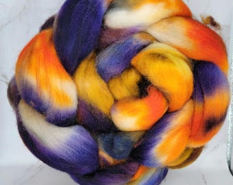 Handpainted Wool Braid for Spinning