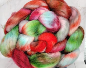 Handpainted Wool Braid for Spinning